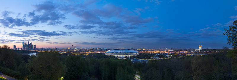 cities;city;urban;building;architecture;cityscape;Moscow;Europe;tourism;color;colorful;cityscape;evening;beautiful;landscape;night;Russia;travel;center;capital;exterior;luzhniki;fifa2018;football;sports;stadium;sport;panorama